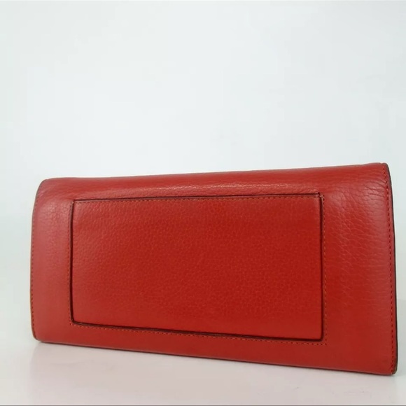 AUTH Celine Red Leather Long Wallet - Picture 2 of 5